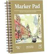 70 Sheets Hardcover Marker Paper Pad, 7.6x10in Alcohol Marker Paper Sketch Pad, 122lb/200gsm Heav...