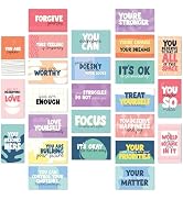 Strong Mental Health Mini Quote Cards / 50 Motivational Kindness Cards / 25 Vibrant Uplifting Des...