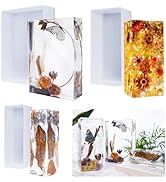 LET'S RESIN Rectangle Silicone Resin Molds, 3 pcs Large Resin Molds Wooden Support, Deep Epoxy Re...