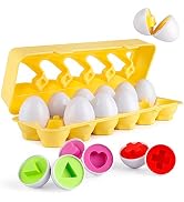 Coogam Matching Eggs 12 pcs Set Color & Shape Recoginition Sorter Puzzle for Toddlers Easter Trav...