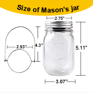 size of mason jar light