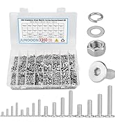 3360Pcs M2 M3 M4 M5 Stainless Steel Ultra Low Flat Head Hex Socket Cap Screws Assortment Kit, 304...