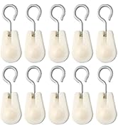 10Pcs White Nylon Mini Pulley Set, Plastic Wire Rope Pulley Wheels, Lightweight Clothesline Pulle...