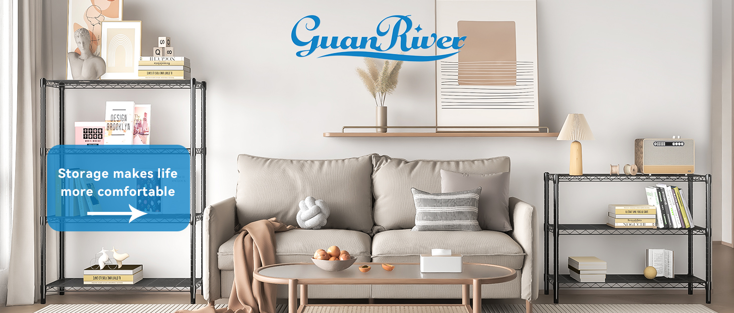 guanriver Adjustable Wire Shelf for Office Kitchen Bedroom Bathroom Laundry Pantry Basement Garage