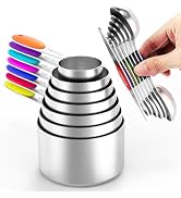 TILUCK measuring cups and magnetic measuring spoons set, stainless steel measuring cups, 6 double...
