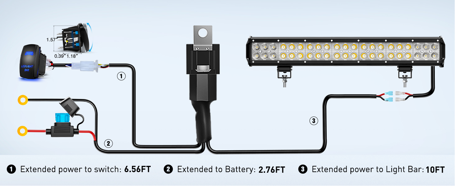 20 Inch 126W Spot Flood Combo Led Off Road Lights 12V 5Pin Rocker Switch LED Light Bar