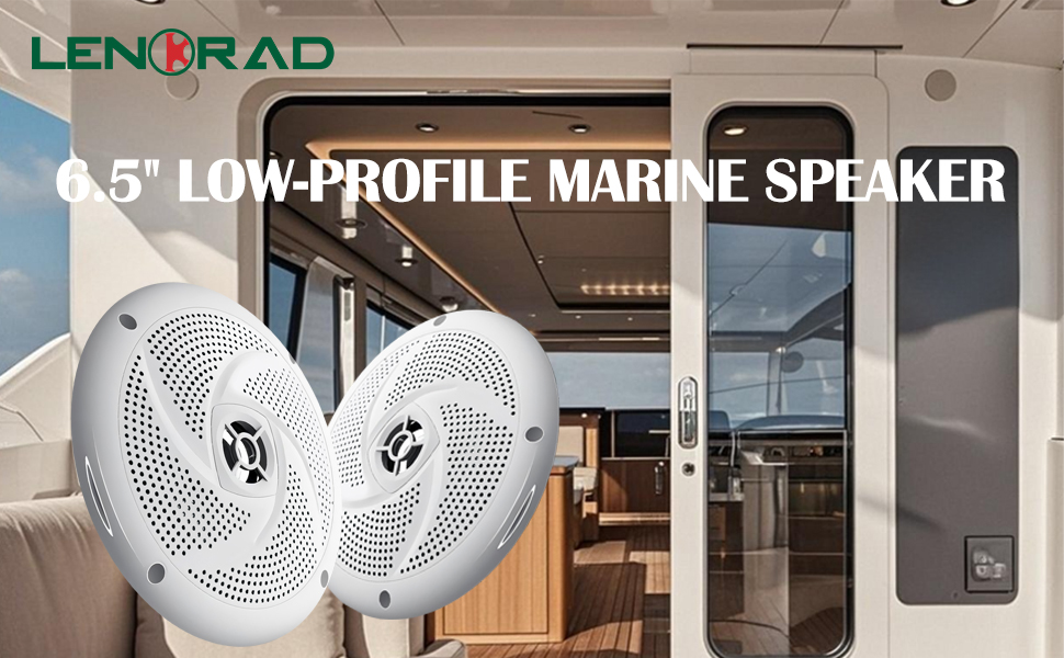 LENKRAD 6.5 inch 2-way marine speakers/12v marine speakers 6.5 inch/boat speakers white