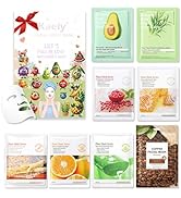 HHLTOH Face Masks, Honey Pomegranate Aloe Tea Tree Avocado Vitamin C Coffee Ginseng 8 Pieces Set ...