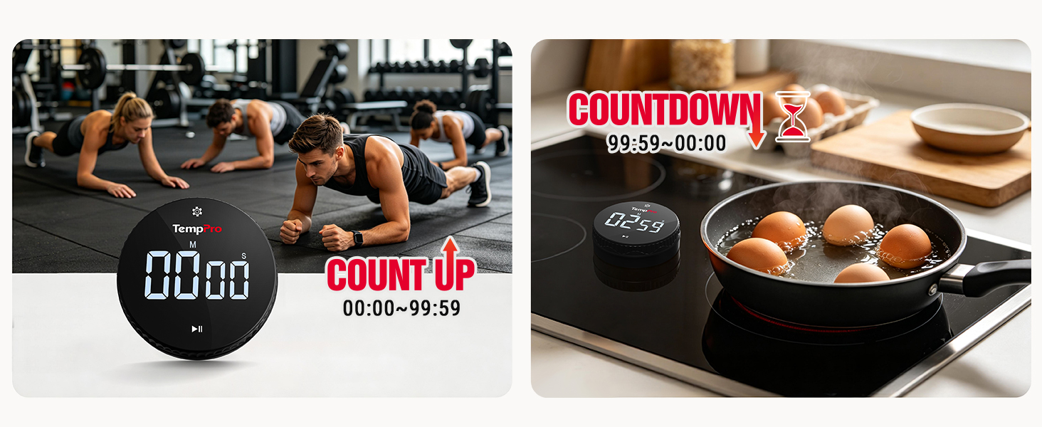 Count up Countdown timer for workout, eggs, gym exercise