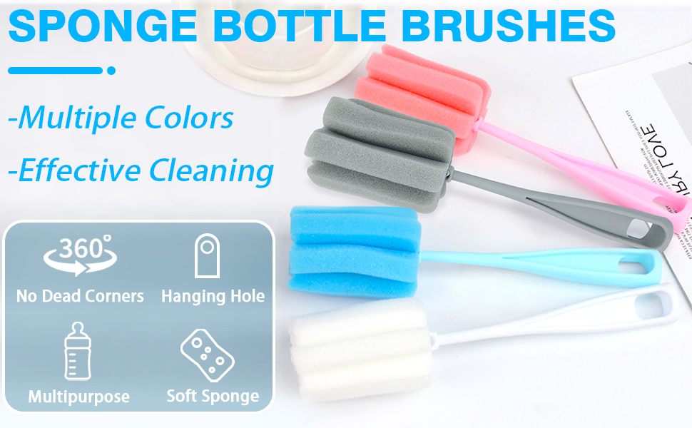 Water Bottle Cleaner Brush Sponge Brush For Washing Glasses Cup Adjustable Long Handle Bottle Brush
