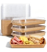 DTFMZOV 30 Pack 25 oz Charcuterie Boxes with Clear Lids, 9.5 x 6.2 x1.8 Inch Charcuterie Boxes To...