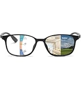 Myfeasy Photochromic Multifocus Reading Glasses Progressive Readers for Women TR90 Multifocal Rea...