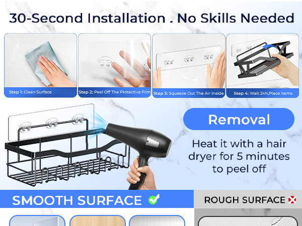 Shower Caddy Adhesive Replacement Hooks