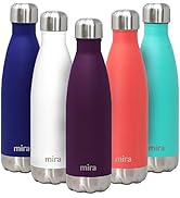 MIRA 17 Oz Stainless Steel Vacuum Insulated Water Bottle - Double Walled Cola Shape Thermos - 24 ...