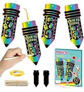 BeYumi Pencil DIY Scratch Cards - 60Pcs Pencil Scratch Cards Gift Set for Kids Magic Scratch Pape...