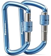 FresKaro 12kN Locking Carabiner Clips, Screw-Gate Lock, Heavy Duty 7075 Aluminium Material, Light...