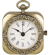 NIKKY HOME Mini Gold Vintage Table Clock, Classic Elegant Battery Operated Small Decorative Metal...