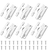 TWINKLEMON 6PCS Window Sash Locks Sliding Window Sash Locks for Single and Double-Hung Windows Wh...