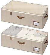 StorageWorks Under Bed Storage Bins, 10'' Underbed Storage Containers with Lid, 90L Clothes Organ...