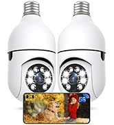 Light Bulb Security Camera 2 Packs, 5G&2.4GHz 2K Security Cameras Wireless Outdoor 360° PTZ Camer...