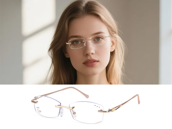 reading glasses women, blue light blocking reading glasses, rimless reading glasses