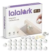 lalalark Magnetic Cabinet Locks Baby Proofing (24 Pack+4 Keys), Easy Installation Adhesive Child ...