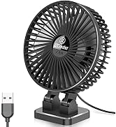 JZCreater USB Desk Fan, 3 Speeds Desktop Table Cooling Fan in Single Button , Head Rotation Stron...