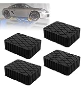 RULLINE 4 Pack Solid Rubber Car Lift Pads Heavy-Duty Anti-Slip Jack Lift Blocks 3000lbs Load Capa...