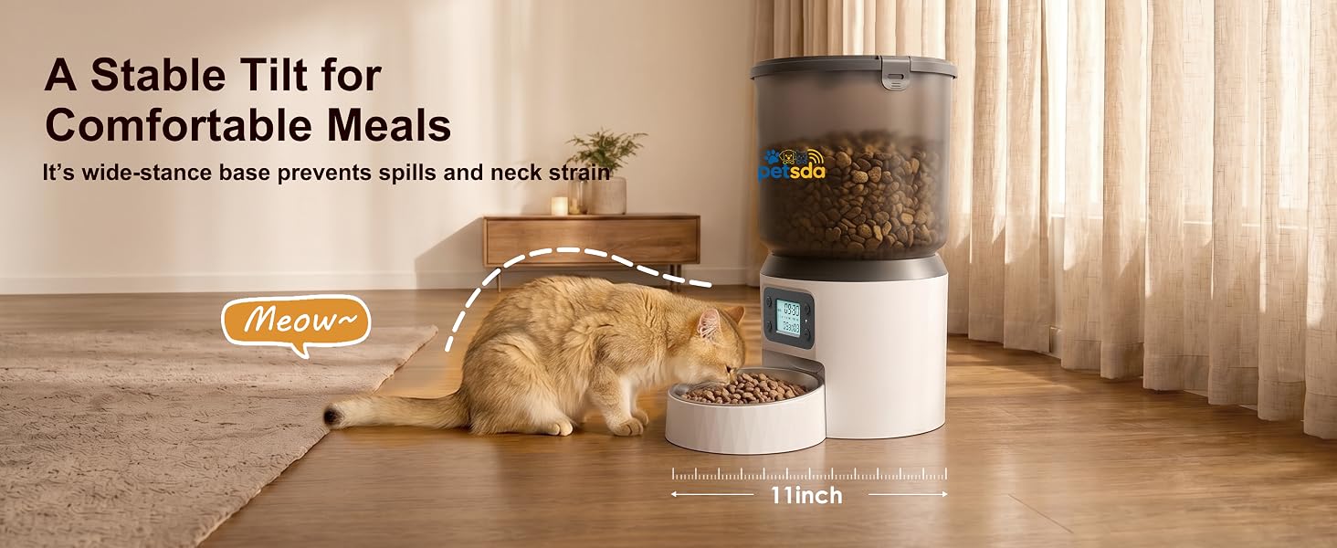 Automatic Cat Feeders, 4L Timed Cat Dry Food Dispenser Auto Pet Feeder Portion Control 9 Meals Day