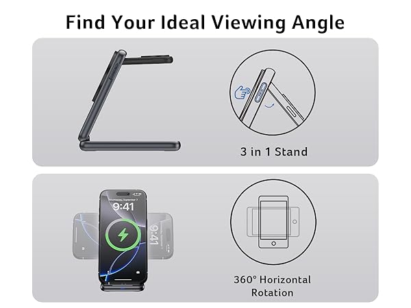 Acer Magnetic Wireless Charger, 3 in 1 Wireless Charging Station