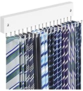 Tie Rack Belt Hanger Wall Mounted, Lomrsiul Non Slip 180 Degree Rotating Tie Organizer for Men Cl...