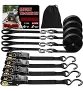 Ratchet Straps,Tie Down Strap Set 1800lb Break Strength,4 Pack | 4 Soft Loops, 4 Moving Straps Ti...