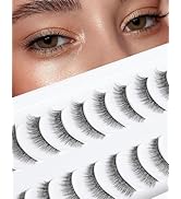 Onlyall Natural Looking False Eyelashes Natural Lashes Thin Band Eyelashes Reusable C Curl Lashes...