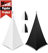 OUKMIC DJ Speaker Stand Cover White and Black 2 Pack