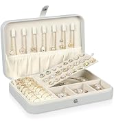 Hatori Travel Jewelry Case for Women,Portable PU Leather Travel Jewelry Organizer Box for Necklac...