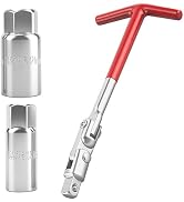 Huli Spark Plug Socket Wrench Set,T-Handle 16mm (5/8") & 21mm (13/16") Spark Plug Remover Install...