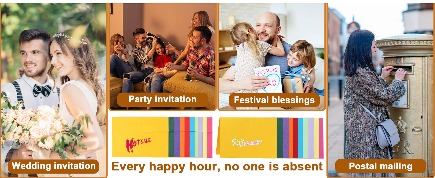 blank note cards and envelopes A2 wedding Invitation birthday Party postal mailing card making kit