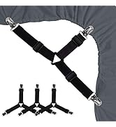 Siaomo Bed Sheet Holders Straps Fasteners - 4 Pcs 3 Ways Sheet Fasteners Fitted Sheet Corner Grip...