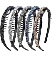 TODDER 5 Pack Rhinestone Headbands for Women Girls Glitter Sparkly Rhinestone Hairbands Non Slip ...