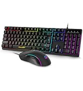 Gaming Keyboard and Mouse,RaceGT USB Backlit 104 Keys Wired Keyboard Gaming Mechanical Feeling ,7...