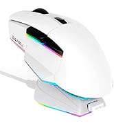 DAREU A955 Wireless Gaming Mouse with RGB Charging Dock: Tri-Mode 2.4G/USB-C/BT Mouse Up to 12K D...