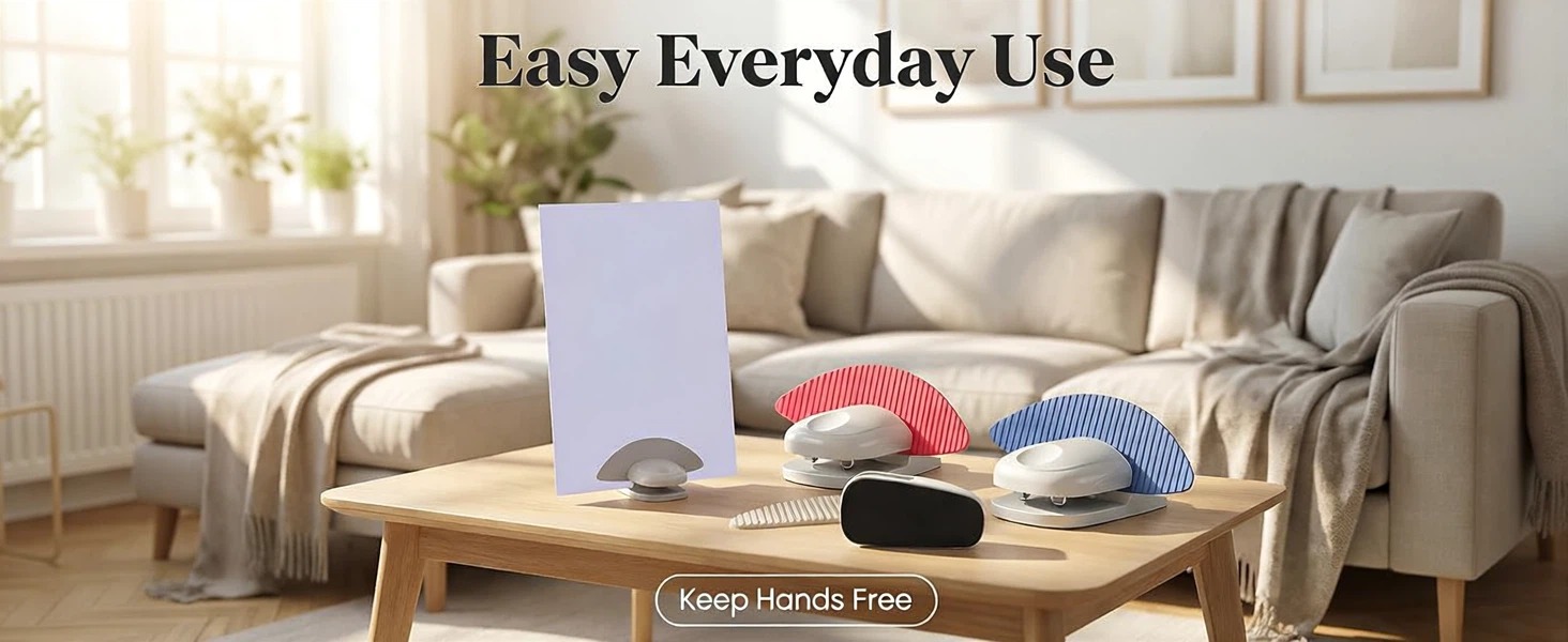 3 pack non slip paper holder stand for typing in white blue and red for A4 documents and notes