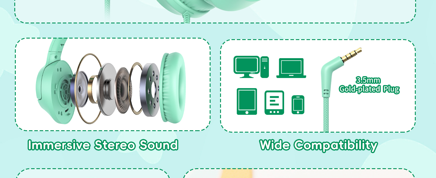 kids headphones with wire