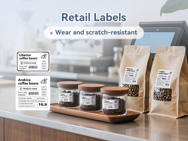 NIIMBOT M2 Thermal Transfer Labels for Small Businesses, Jewelry, Jar, Logo, Name, Date Labeling