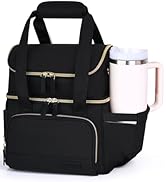 HOEMSPON Double Layer Insulated Lunch Bag for Women Leakproof Cooler Tote with Cup Holder Shoulde...
