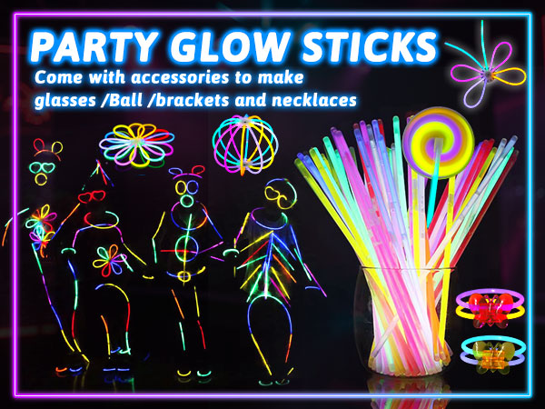 4th of July Glow Sticks Bulk Party Pack
