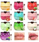 10 PCS Bee Lip Balm Honey Pot, Honey Lip Balm Bulk, Moisturising Sleep Lip Mask Overnight with St...