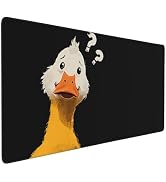 SEIFUD Cute Duck with Question Mark XXL Large Mouse Pad, 35.4x15.7 Inches Extended Desk Mat, Non-...