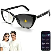AI Smart Glasses for Women Men, Bluetooth Glasses, Butterfly Frame Black | Translate 164 Language...