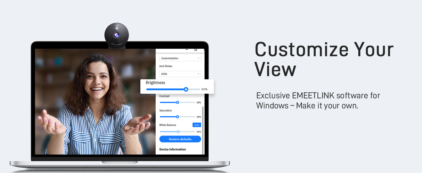 EMEET C950 1080P Webcam with EMEETLINK software
